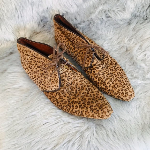 ALDO | Rare Vintage 80’s Faux Leopard Fur Leather Lace Up New Wave Shoes - Picture 6 of 15